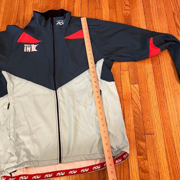 Podium Wear Jacket Adult XXL Zip Performance Green Gray Running Coat - Picture 5 of 7